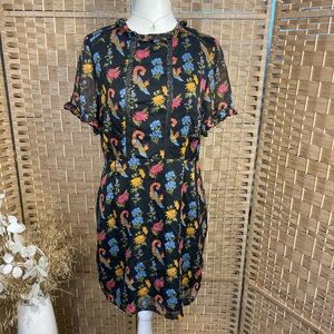 Floral Black Dress
